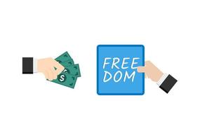 set of businessman with money payment action on white background vector