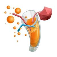 Vector image of a cocktail with gas air bubbles of an unusual shape