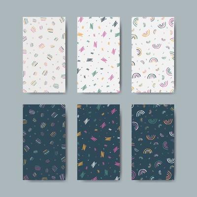 Abstract colorful pattern with paint marks, traces, smudges, scribble background collection