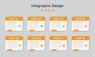 Eight Steps abstract business infographic template vector