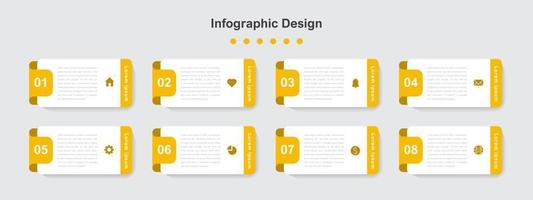 plantilla de infografía empresarial abstracta de ocho pasos vector