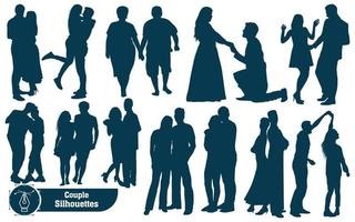Collection of Wedding dance silhouettes in different poses