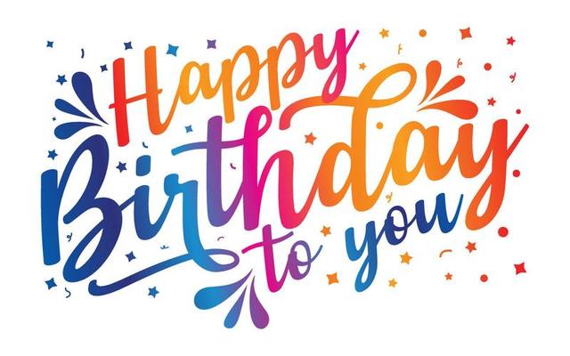 Happy Birthday typography or Calligraphy lettering with balloons