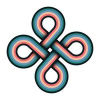 Multicolor celtic knot vector illustration. Colorful infinity loop logo design.