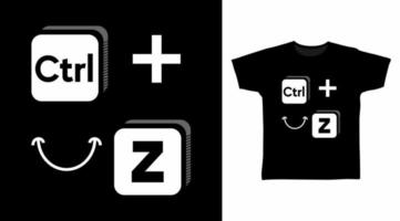 ctrl z símbolo de sonrisa camiseta y ropa diseño de moda con tipografía simple vector