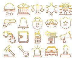 Law and Police icons, suitable for a wide range of digital creative projects. vector