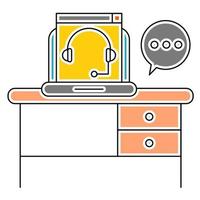 online consulting icon, suitable for a wide range of digital creative projects. vector