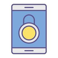 smartphone lock icon, suitable for a wide range of digital creative projects. vector