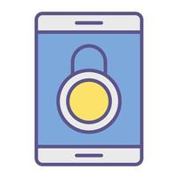 smartphone lock icon, suitable for a wide range of digital creative projects. vector