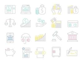 iconos bancarios, adecuados para una amplia gama de proyectos creativos digitales. vector