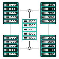 ícono de big data, adecuado para una amplia gama de proyectos creativos digitales. vector