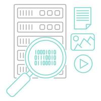 icono de búsqueda de base de datos, adecuado para una amplia gama de proyectos creativos digitales. vector