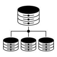 icono de base de datos distribuida, adecuado para una amplia gama de proyectos creativos digitales. vector