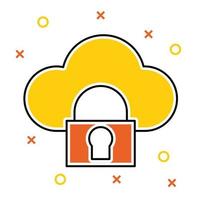 icono de seguridad en la nube, adecuado para una amplia gama de proyectos creativos digitales. vector