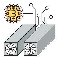 mining bitcoin icon, suitable for a wide range of digital creative projects. vector