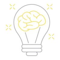 icono de pensamiento innovador, adecuado para una amplia gama de proyectos creativos digitales. vector