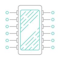 microprocessor icon, suitable for a wide range of digital creative projects. vector