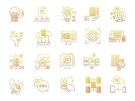 iconos de big data, adecuados para una amplia gama de proyectos creativos digitales. vector