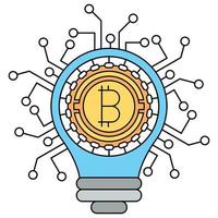 bitcoin idea icon, suitable for a wide range of digital creative projects. vector