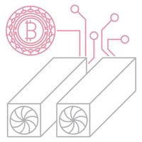 mining bitcoin icon, suitable for a wide range of digital creative projects. vector