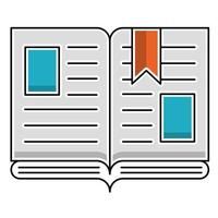 open book icon, suitable for a wide range of digital creative projects. vector