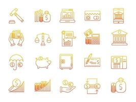 iconos bancarios, adecuados para una amplia gama de proyectos creativos digitales. vector