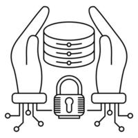 icono de seguridad de datos, adecuado para una amplia gama de proyectos creativos digitales. vector