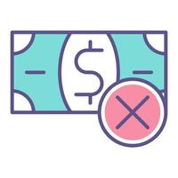 refuse money icon, suitable for a wide range of digital creative projects. vector