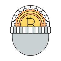 steal bitcoin icon, suitable for a wide range of digital creative projects. vector