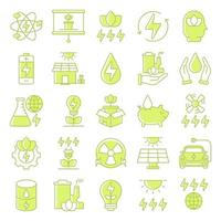 icono de energía renovable y tecnología verde, adecuado para una amplia gama de proyectos creativos digitales. vector