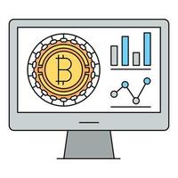 Bitcoin report icon, suitable for a wide range of digital creative projects. vector
