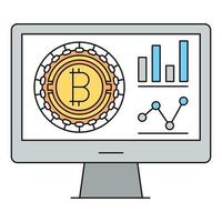 Bitcoin report icon, suitable for a wide range of digital creative projects. vector