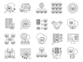 iconos de big data, adecuados para una amplia gama de proyectos creativos digitales. vector