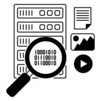 database search icon, suitable for a wide range of digital creative projects. vector