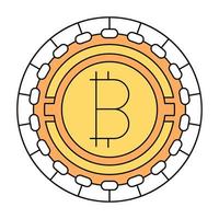 icono de bitcoin, adecuado para una amplia gama de proyectos creativos digitales. vector