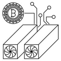 ícono de bitcoin minero, adecuado para una amplia gama de proyectos creativos digitales. vector