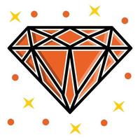 icono de diamante, adecuado para una amplia gama de proyectos creativos digitales. vector