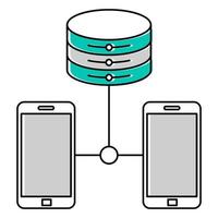 ícono de big data, adecuado para una amplia gama de proyectos creativos digitales. vector