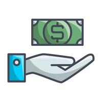 icono de pago, adecuado para una amplia gama de proyectos creativos digitales. vector