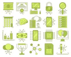 Digital services icons, suitable for a wide range of digital creative projects. vector