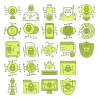 cyber security and network protection icons, suitable for a wide range of digital creative projects. vector