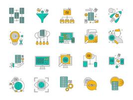 iconos de big data, adecuados para una amplia gama de proyectos creativos digitales. vector