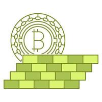 icono de protección de bitcoin, adecuado para una amplia gama de proyectos creativos digitales. vector