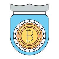 icono de protección de bitcoin, adecuado para una amplia gama de proyectos creativos digitales. vector