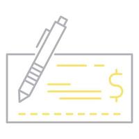 cheque icon, suitable for a wide range of digital creative projects. vector