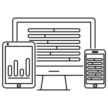 icono de dispositivos finales, adecuado para una amplia gama de proyectos creativos digitales. vector