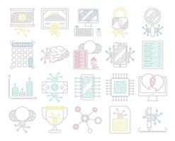 Digital services icons, suitable for a wide range of digital creative projects. vector