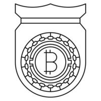 bitcoin protection icon, suitable for a wide range of digital creative projects. vector