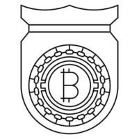 icono de protección de bitcoin, adecuado para una amplia gama de proyectos creativos digitales. vector