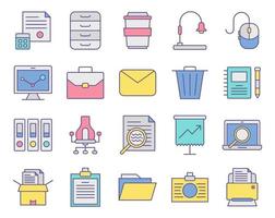 iconos de oficina, adecuados para una amplia gama de proyectos creativos digitales. vector